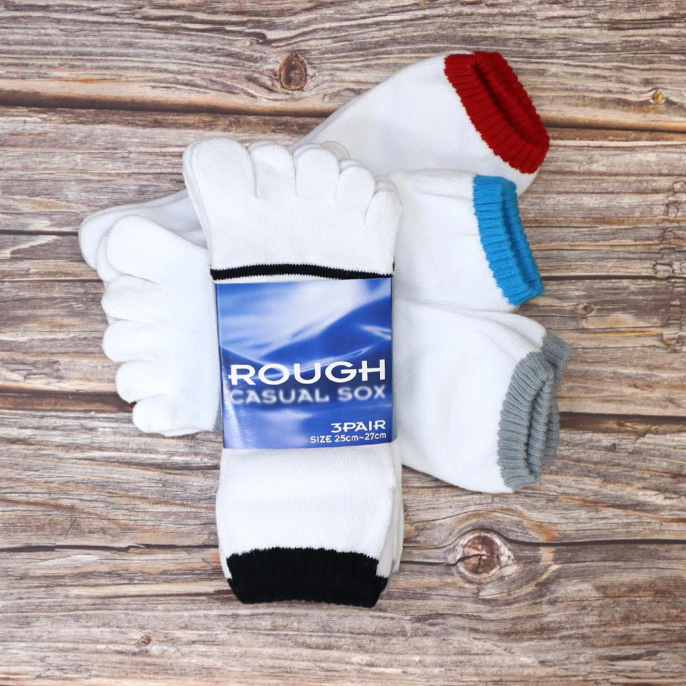 ラフ スニーカーソックス 指付 3足組 2527cm