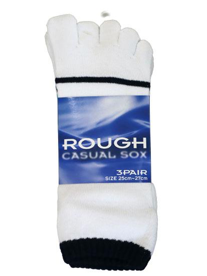 ラフ スニーカーソックス 5本指 3足組 25-27cm