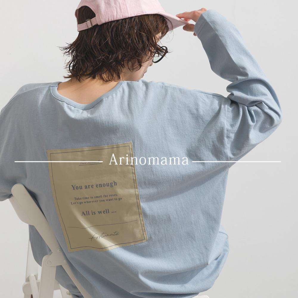 20s天竺 張付けプリント ロンT 長袖 Tシャツ