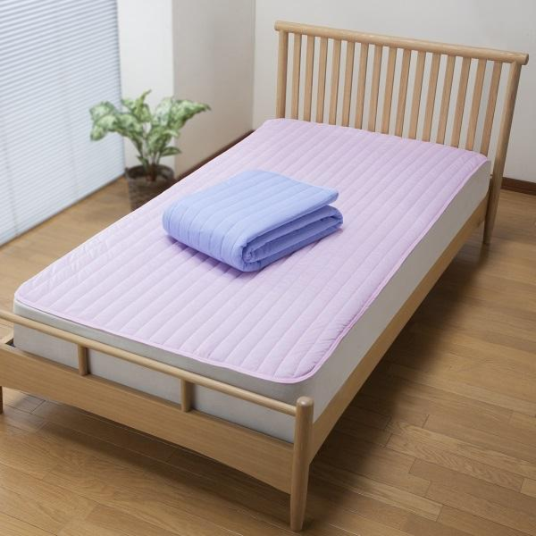 接触冷感 敷パッド シングル 100×205cm ひんやり 快眠 ぐっすり 防ダニ 抗菌防臭 ピンク