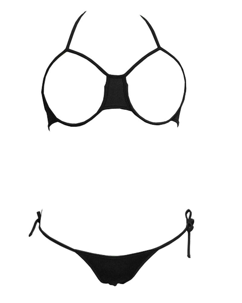 シンプルカップレスブラジャーTバック