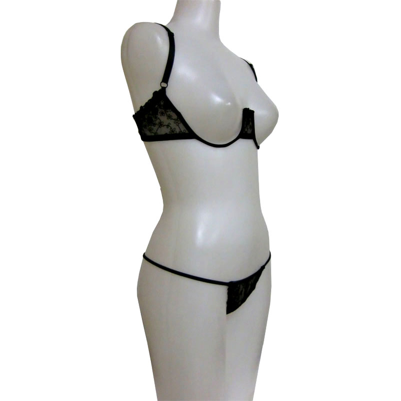 セクシーカップレスブラジャーTバックショーツセット