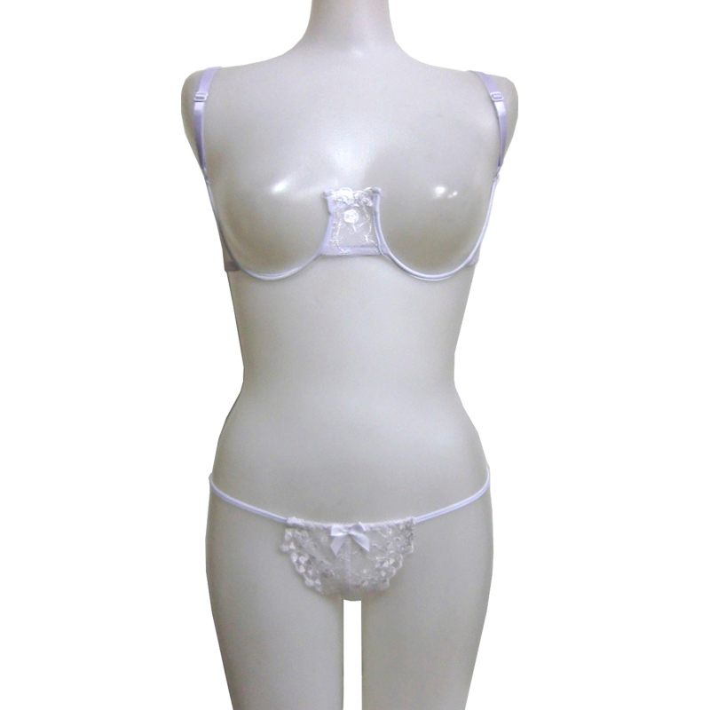 セクシーカップレスブラジャーTバックショーツセット