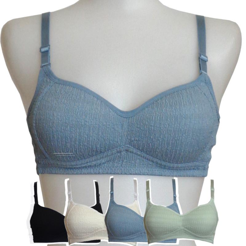 カラフルシャーリングかわいい変わり織ノンワイヤーブラ