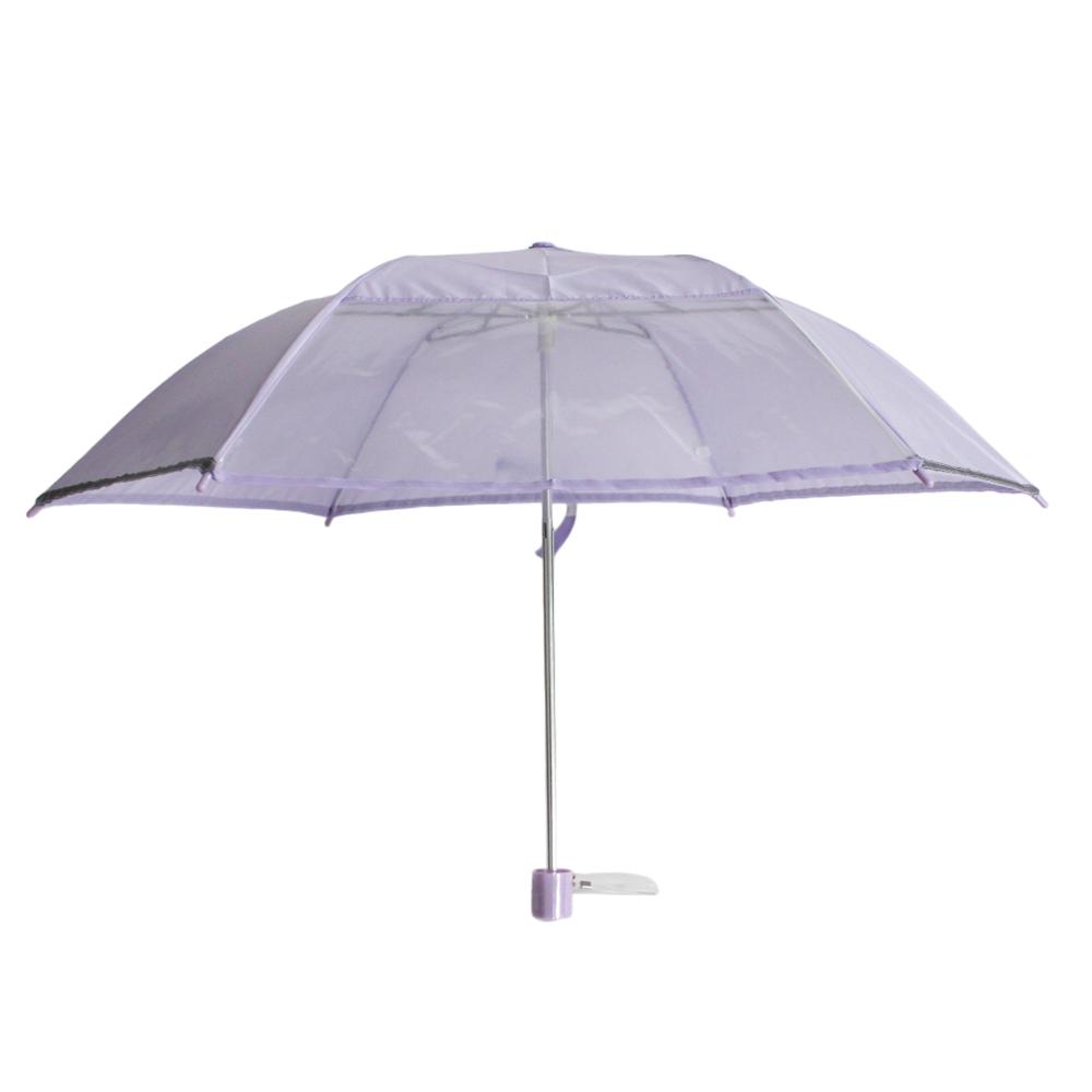 アスティ 学童 無地 １駒透明 反射テープ付 トップレス折傘  50cm
