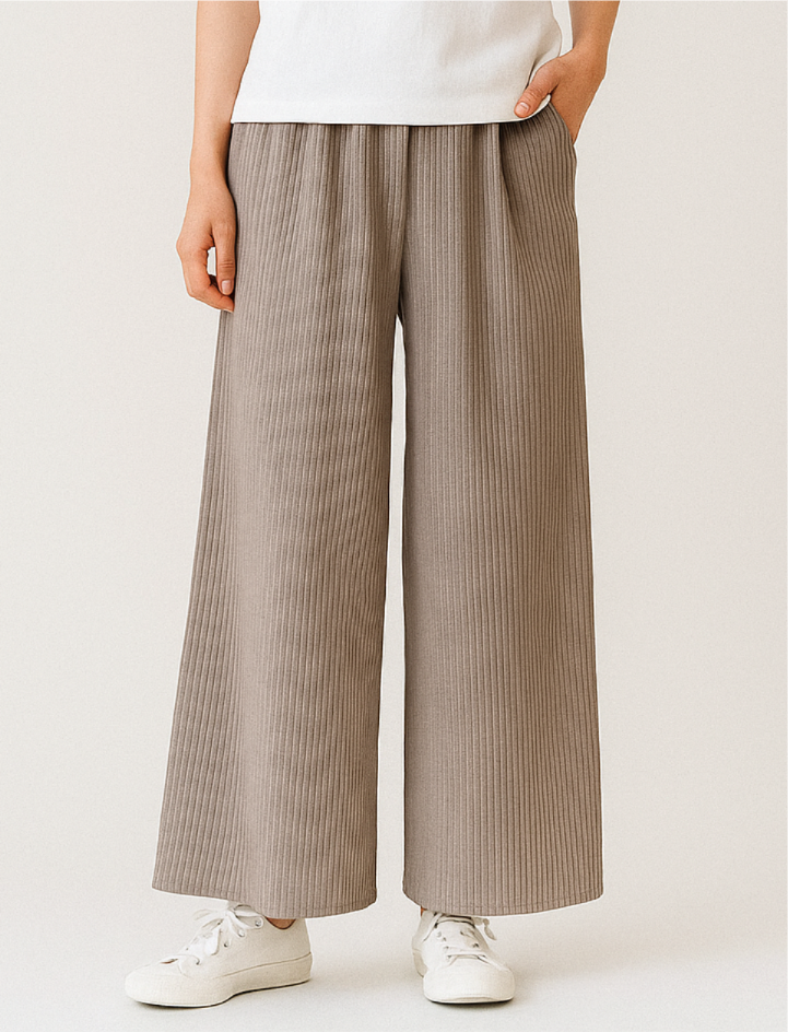 春物　リブプリーツワイドパンツ※地厚【30本セット】