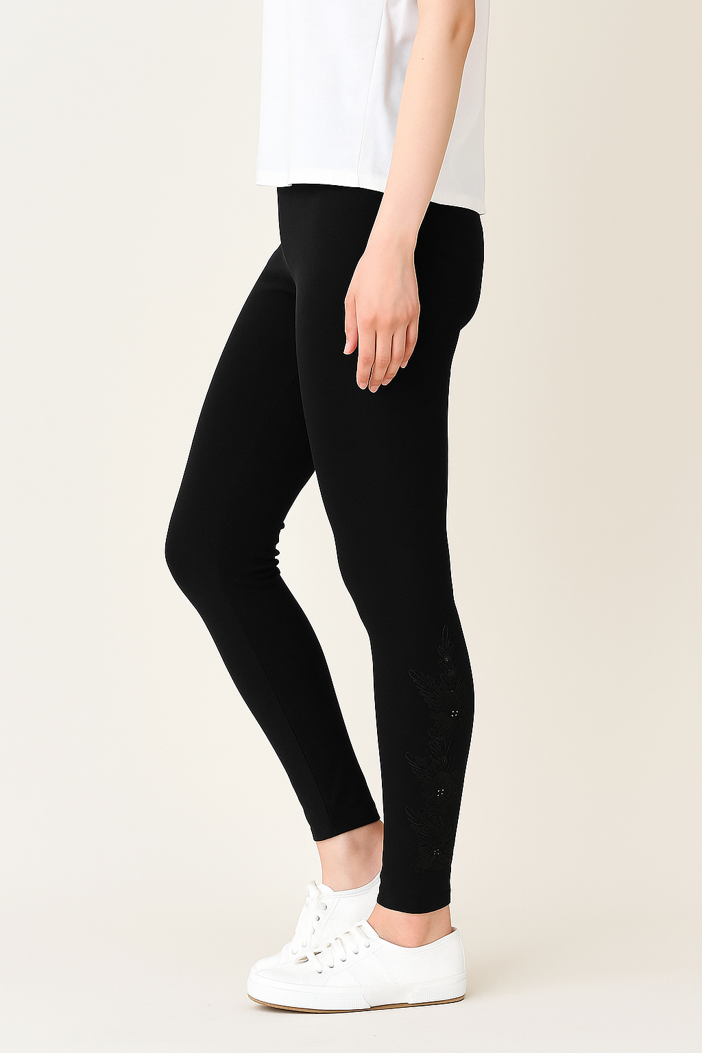 綿混裾レースのびのびレギンス【30枚セット！！】