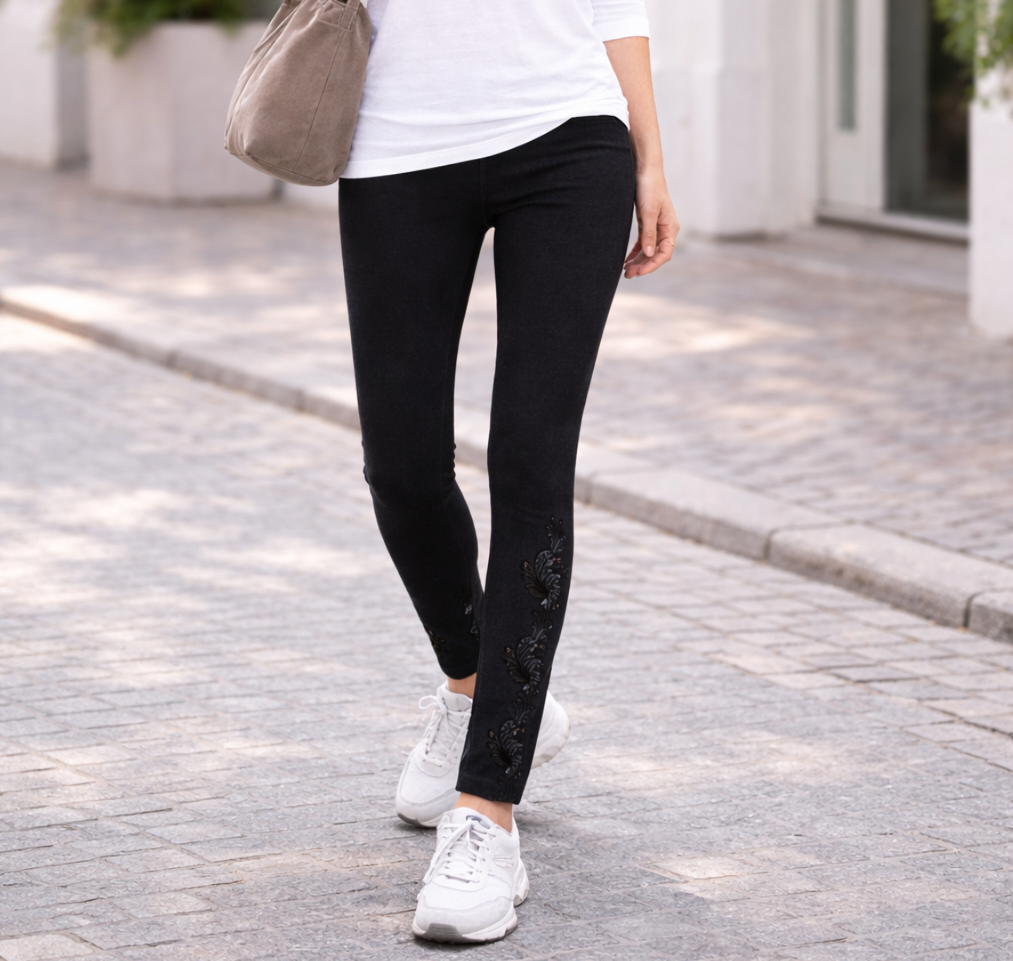 春物　綿混サイドレースハピスのびのびレギンス【30本セット】