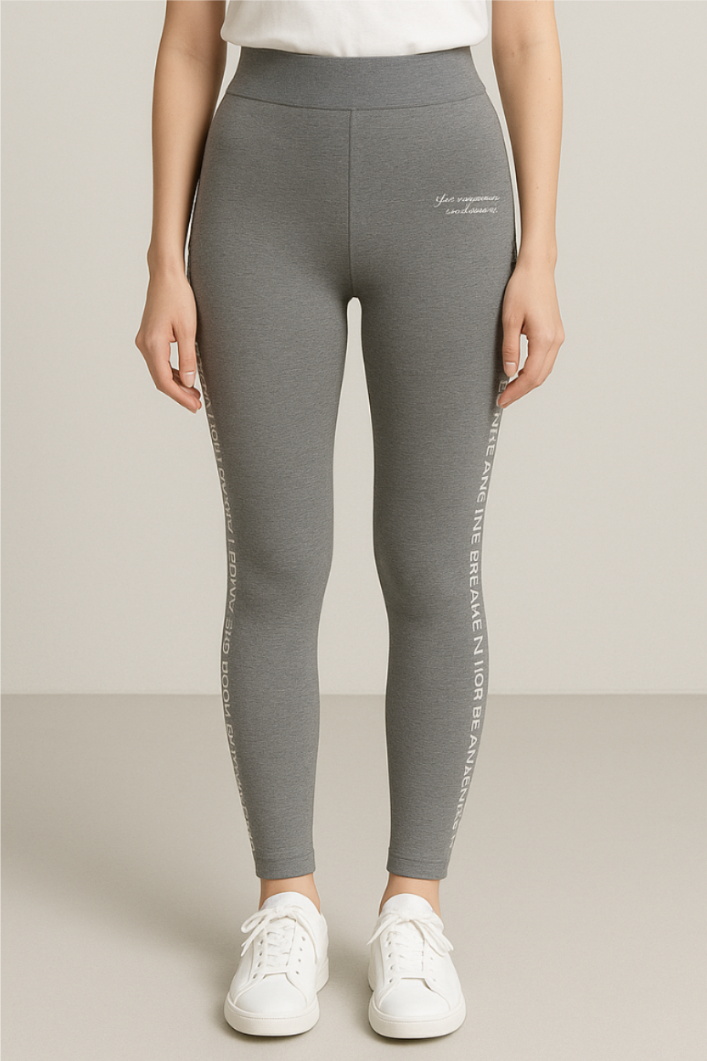 春物　綿混サイドプリントのびのびレギンス【30本セット】