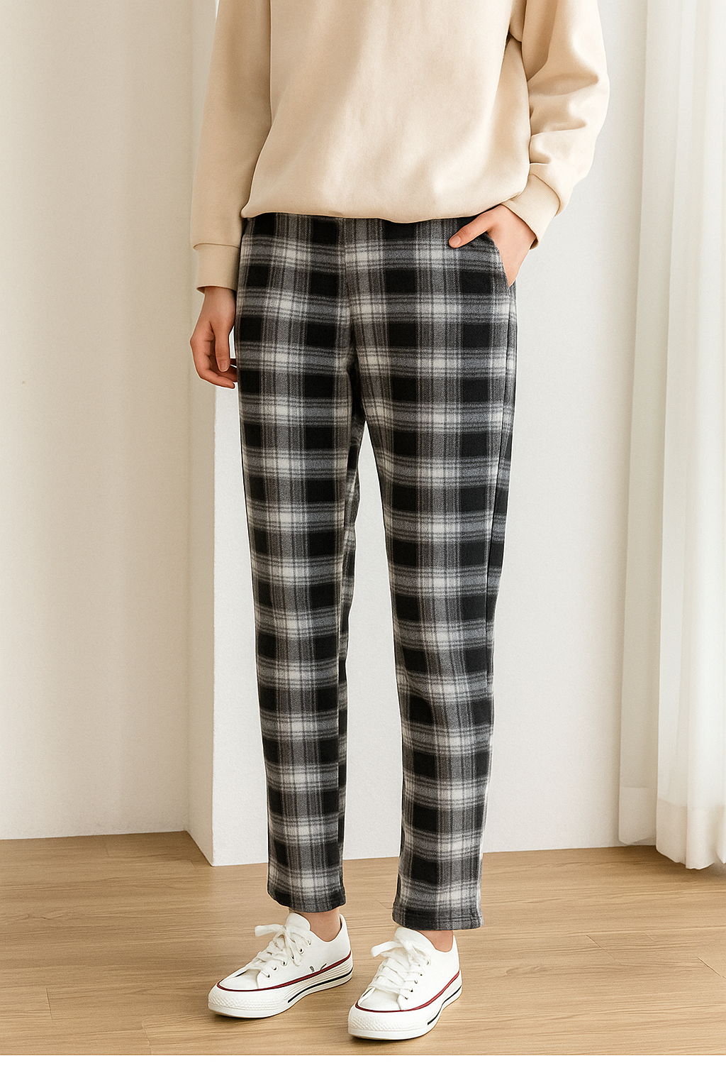 大寸裏シャギー表起毛プリント両ポケパンツ【24本セット】