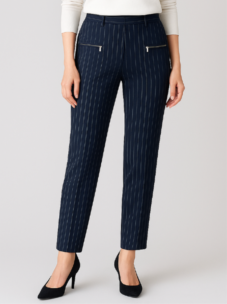 裏シャギー前ファスナー付美脚有色柄カルソンパンツ【24本セット】