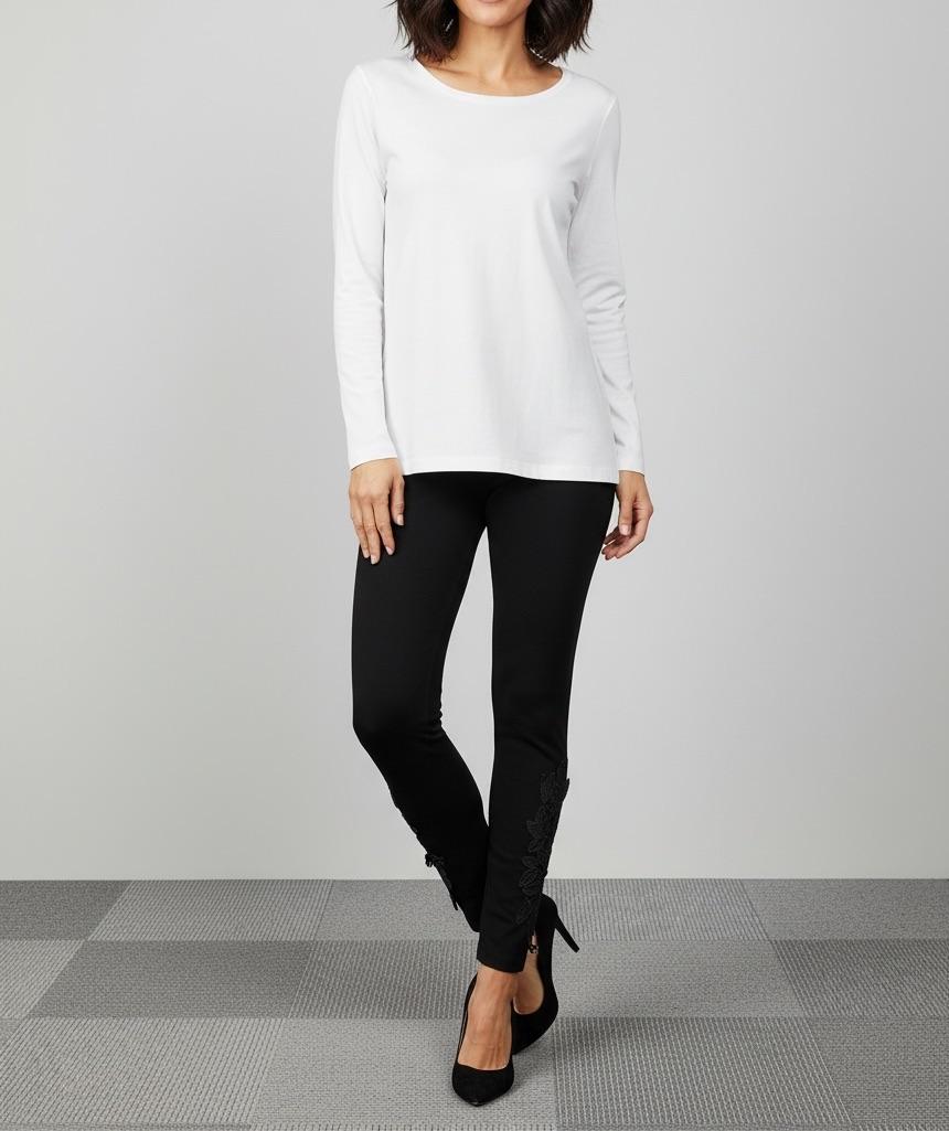 裏起毛綿混のびのび裾レース付レギンス【24本セット】