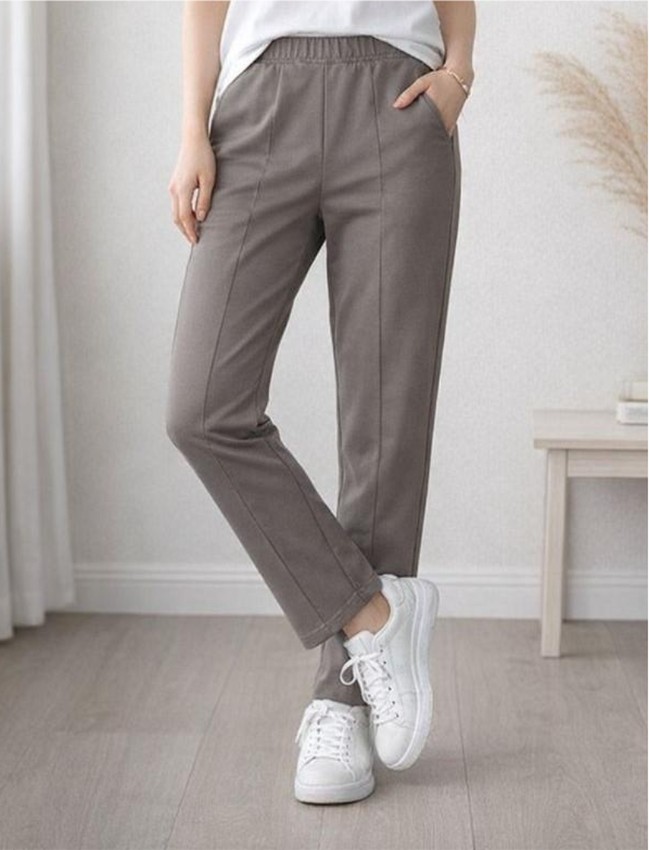 ストレッチ無地総ゴムセンターシームパンツ【24本セット】