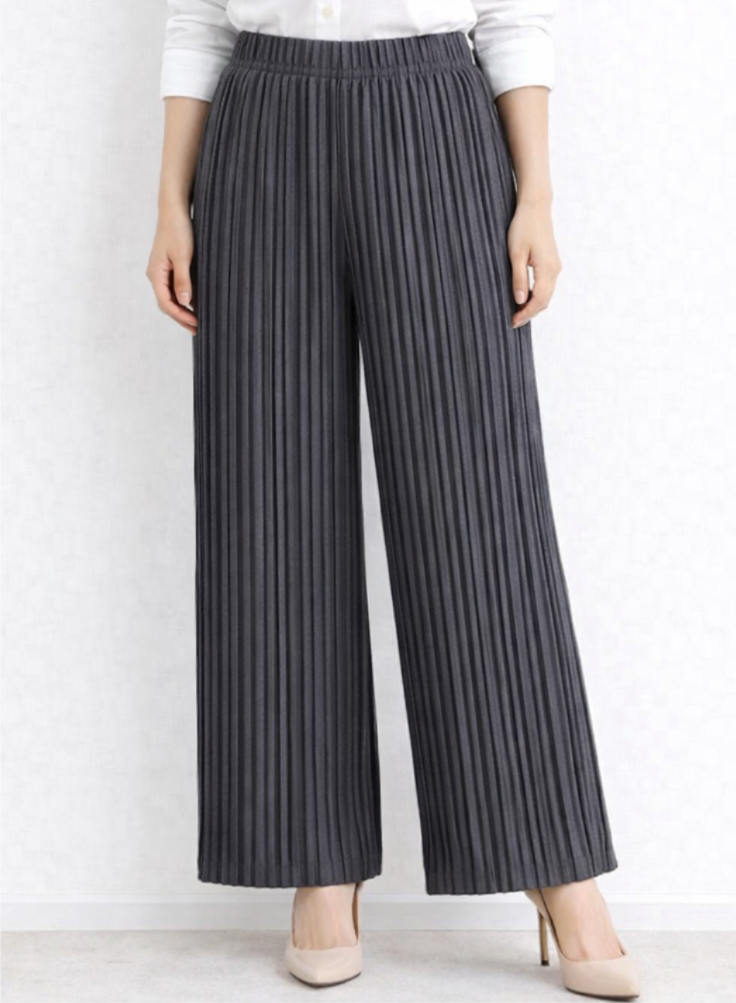 春物　太プリーツ加工ワイドパンツ　※地厚　【30本セット】