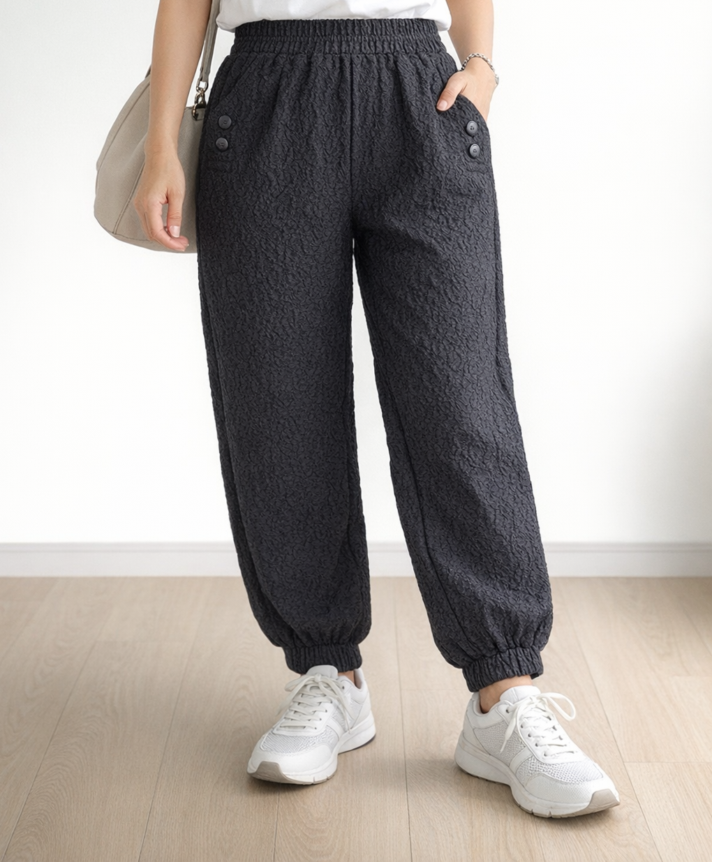 春物　ふくれジャガードポケボタン付パンツ【30本セット】