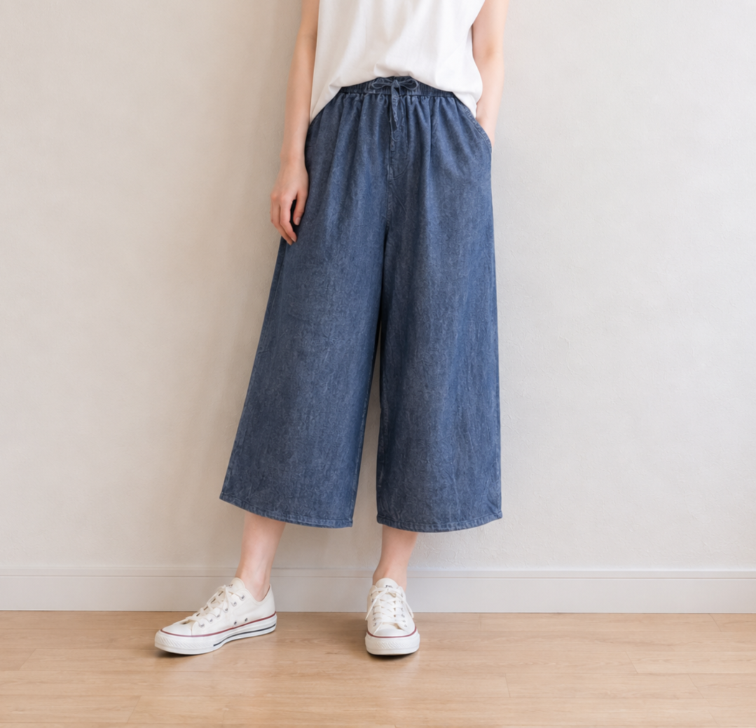 夏物　インド綿7分丈サブリナパンツ  ※WASH【30本セット】