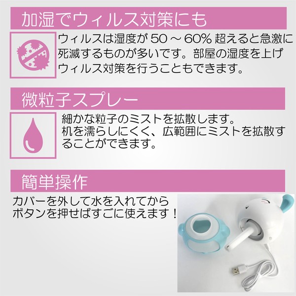 加湿器 大容量 USB おしゃれ 卓上ミニ加湿器 ミニ 車 USB給電式 車載使用