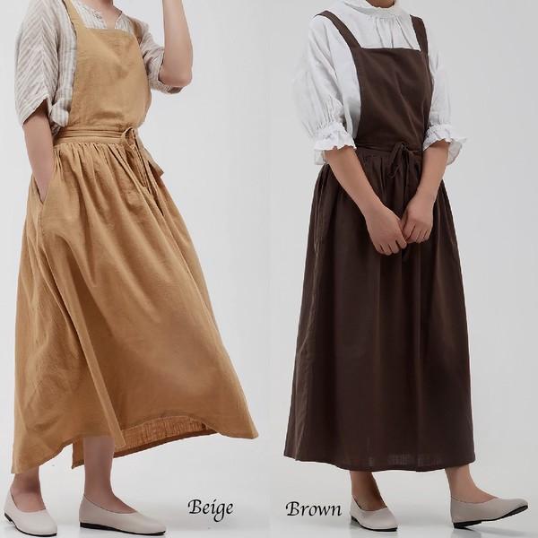 エプロン 無地 おしゃれ ナチュラル コットン ルームウェア かわいい 人気 可愛い 売れ筋 婦人 