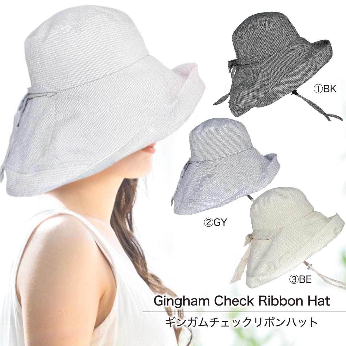 2025年3月28日再入荷♡ 2025SS 春夏 帽子 ギンガムチェック柄 リボン付き