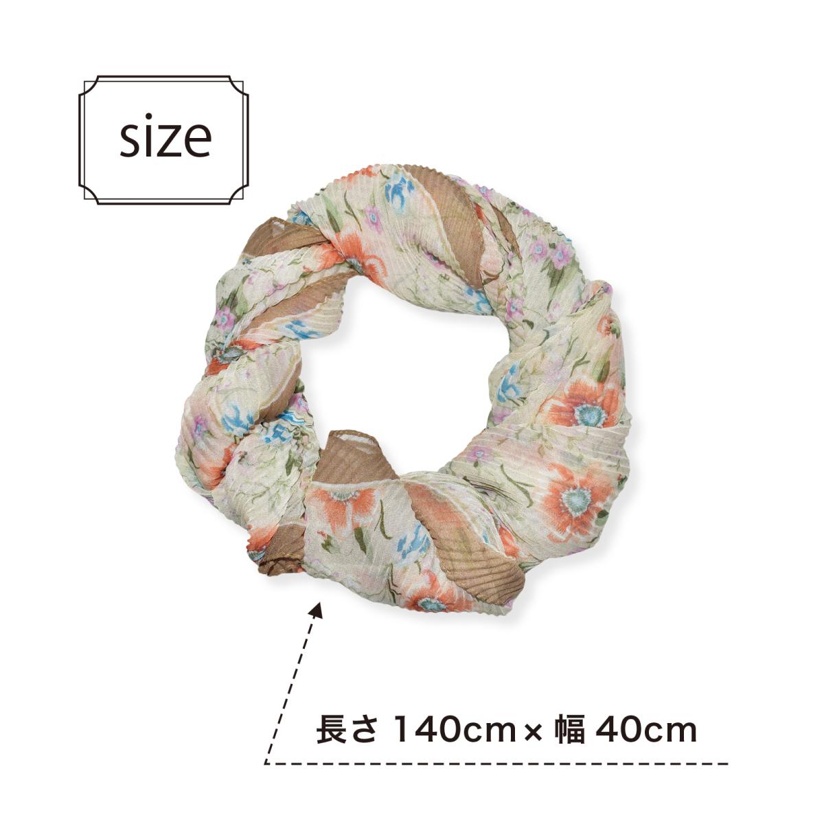 春夏 ストール UV 新作 花柄 プリーツ加工 冷房対策 日焼け防止 日差しよけ 軽い プリーツ加工