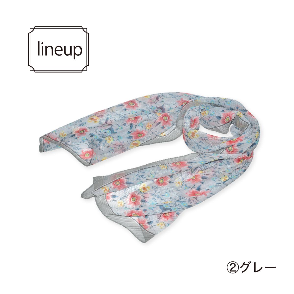 春夏 ストール UV 新作 花柄 プリーツ加工 冷房対策 日焼け防止 日差しよけ 軽い プリーツ加工