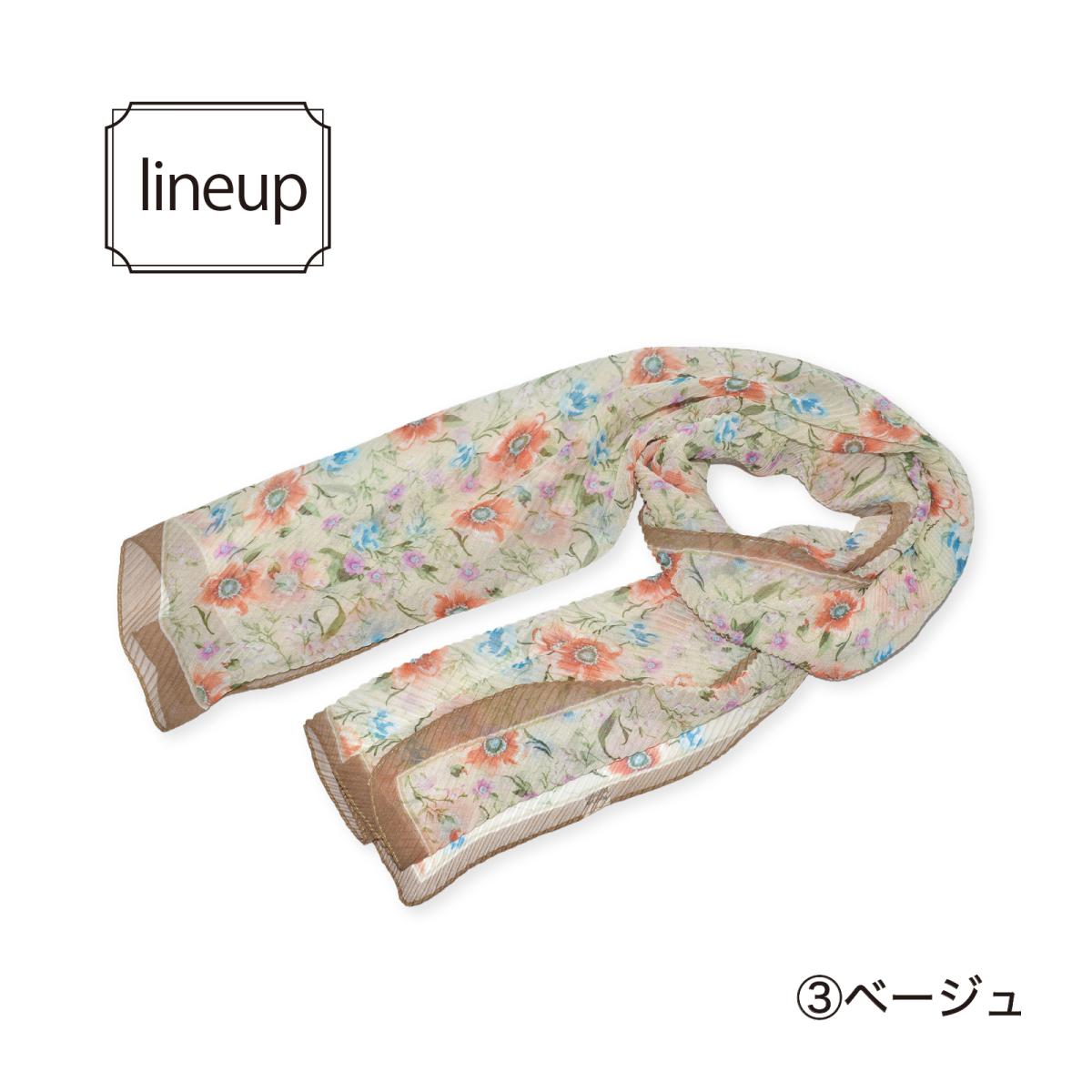 春夏 ストール UV 新作 花柄 プリーツ加工 冷房対策 日焼け防止 日差しよけ 軽い プリーツ加工