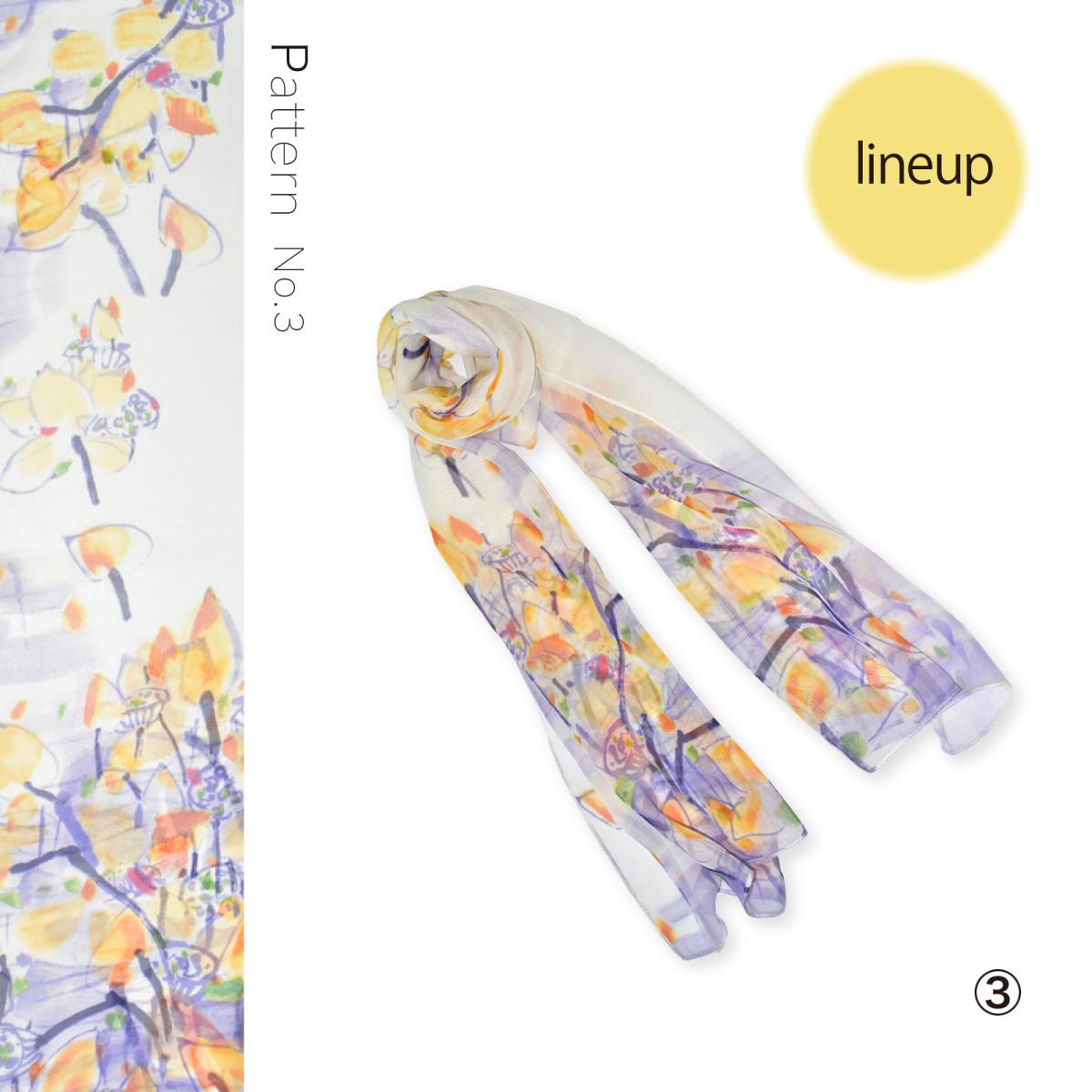 新作 ストール シフォン 花柄 冷房対策 日焼け防止 日差しよけ ワンポイント 幅26cm長さ31