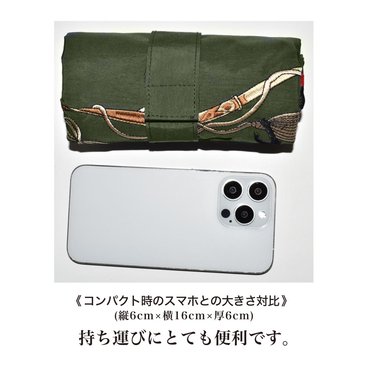 2025新作 折りたたみ 馬 刺繍 バッグ コンパクト 馬 トートバッグ たためる バッグ 上品 ナ