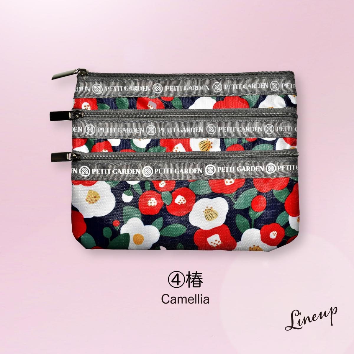 定番ポーチ おしゃれ ポーチ おしゃれ 3連ファスナー カジュアルポーチ 即納