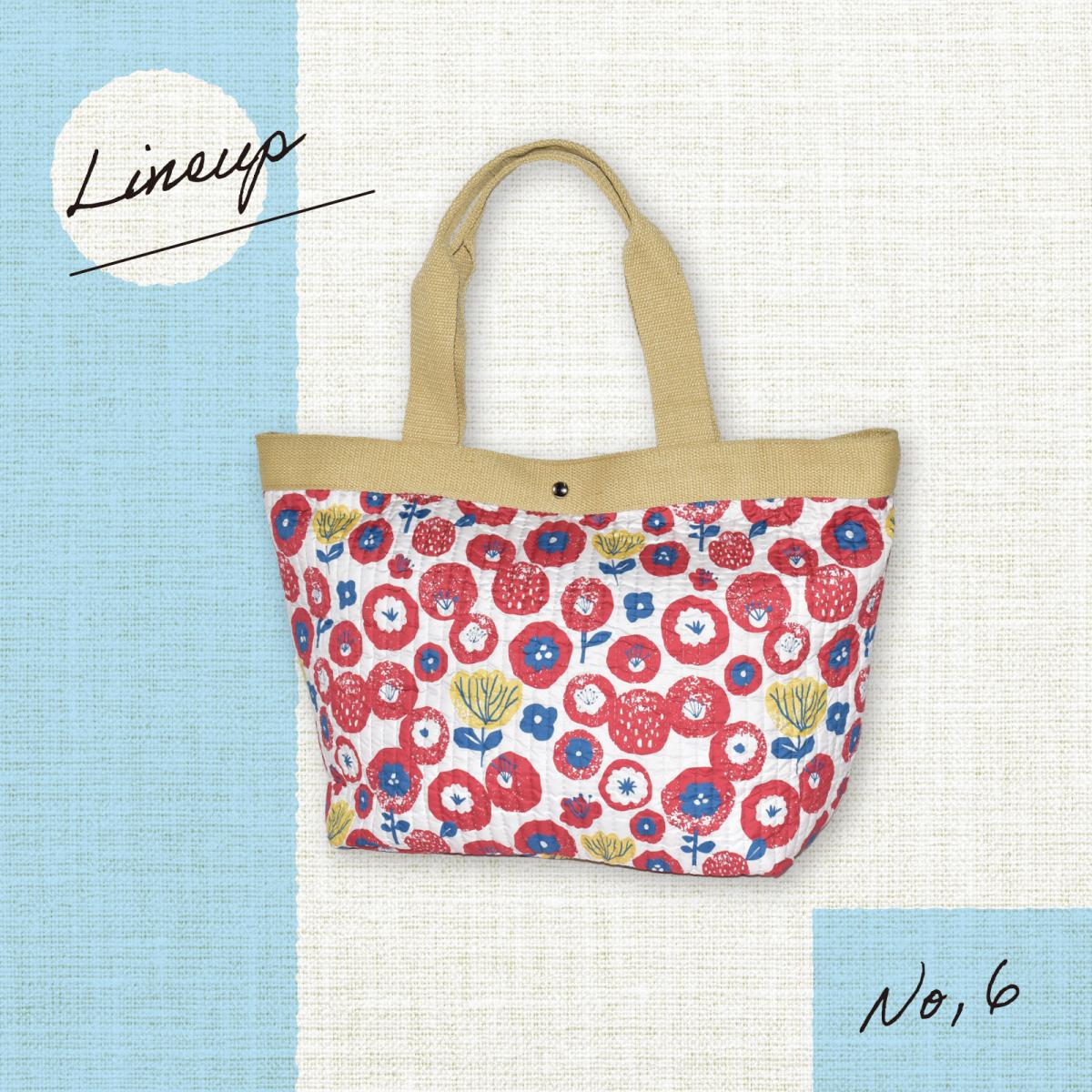 2025 新作 トートバッグ キルティング 生地 花柄 北欧柄 小花 A4サイズ対応 マチ広 軽量