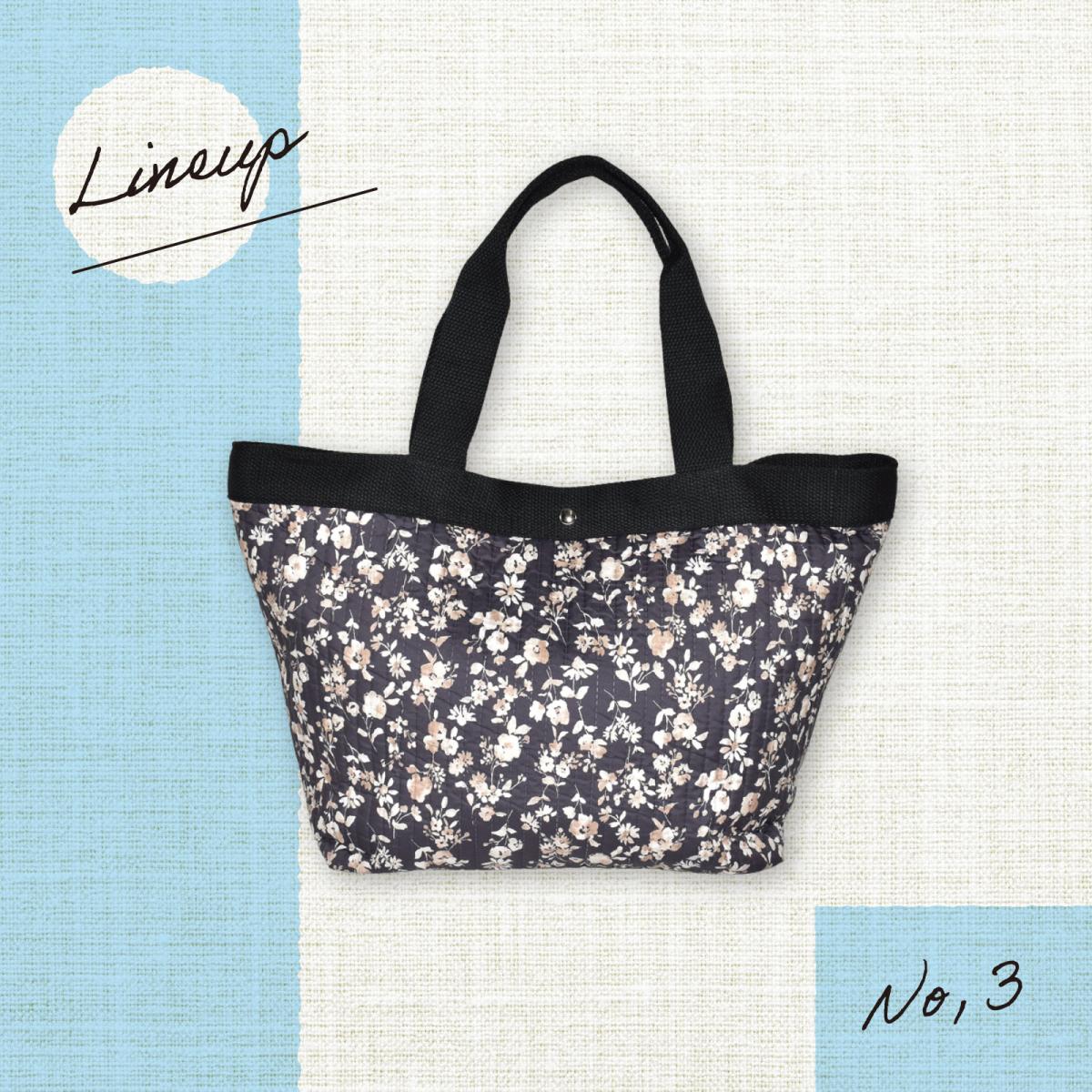 2025 新作 トートバッグ キルティング 生地 花柄 北欧柄 小花 A4サイズ対応 マチ広 軽量