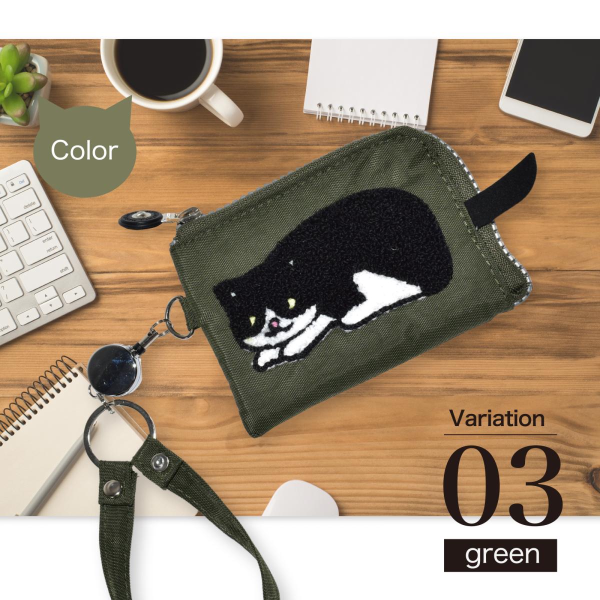 パスケース おしゃれ 猫 しっぽ ネコ ねこ 2025新作 ネコ サガラ織 伸びるリール