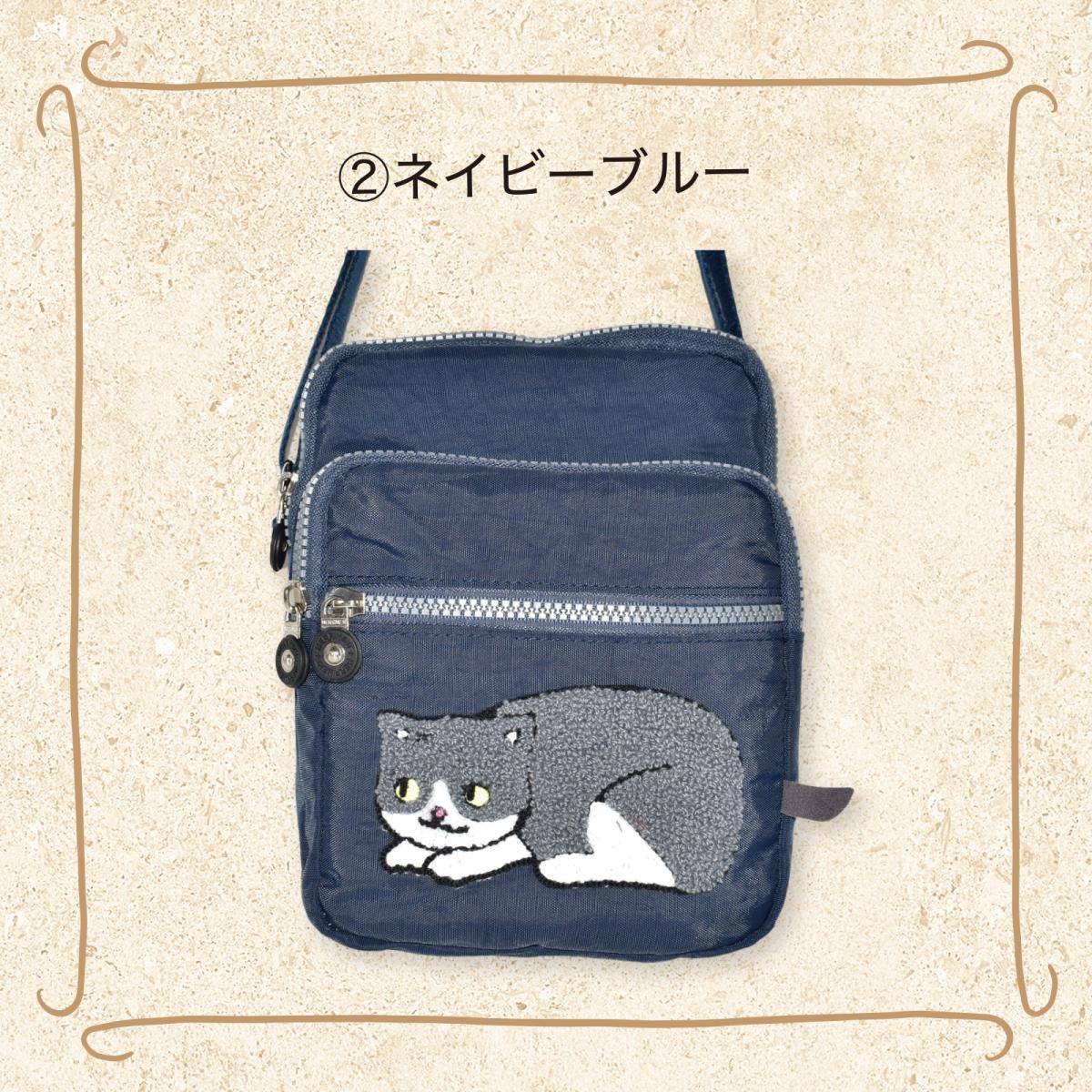 定番2025 新作 ショルダーバッグ 軽量 大容量 猫 ネコ ねこ ナイロン さがら サガラ