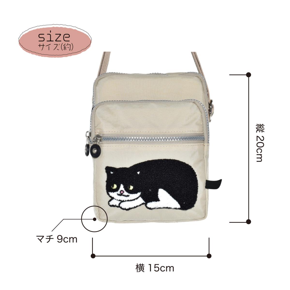 定番2025 新作 ショルダーバッグ 軽量 大容量 猫 ネコ ねこ ナイロン さがら サガラ