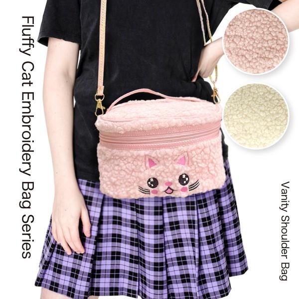 ショルダーバッグ レディース 猫 ナイロン 斜め掛け ナイロン ミニ ネコ ショルダー紐 