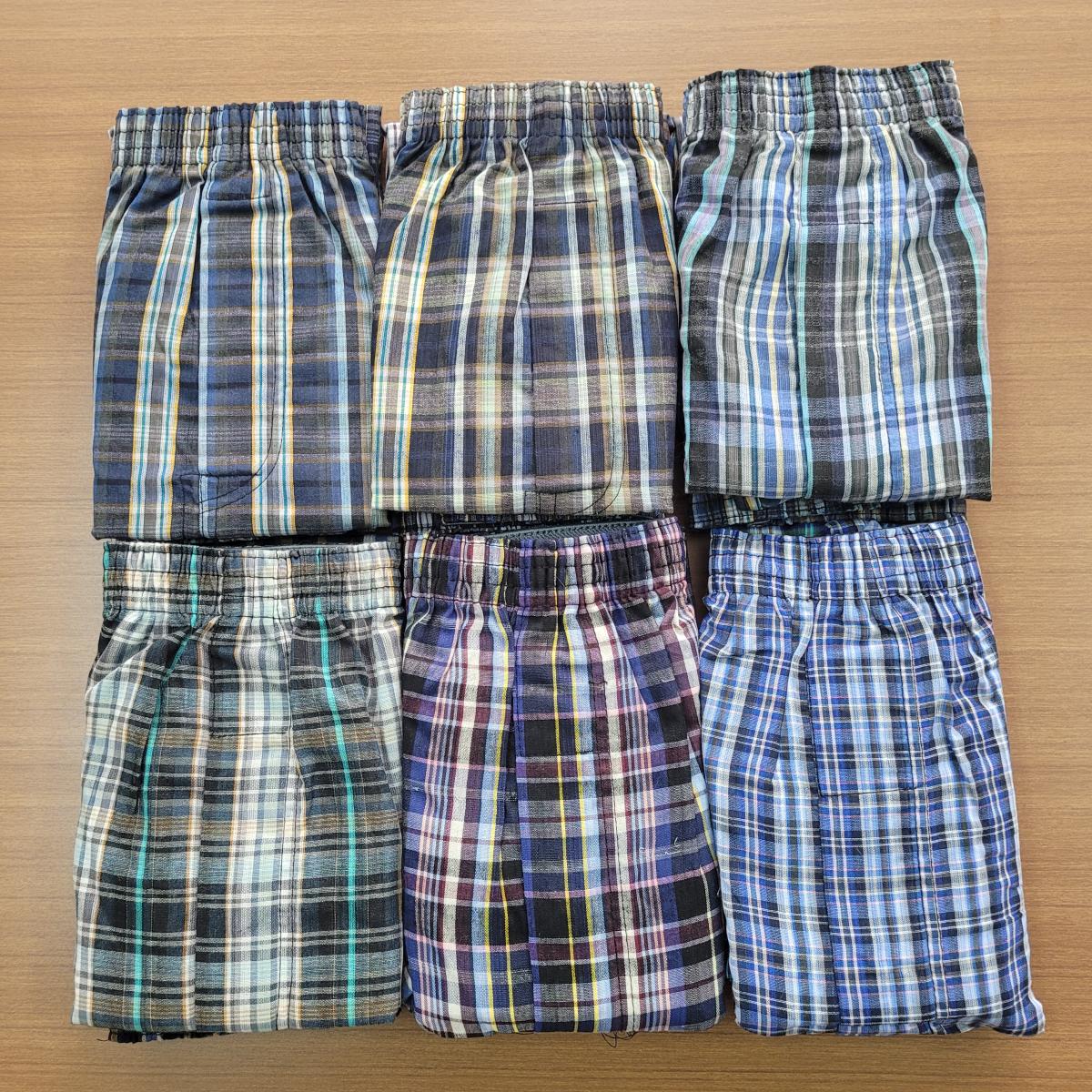 紳士　綿100先染めトランクス　２枚組