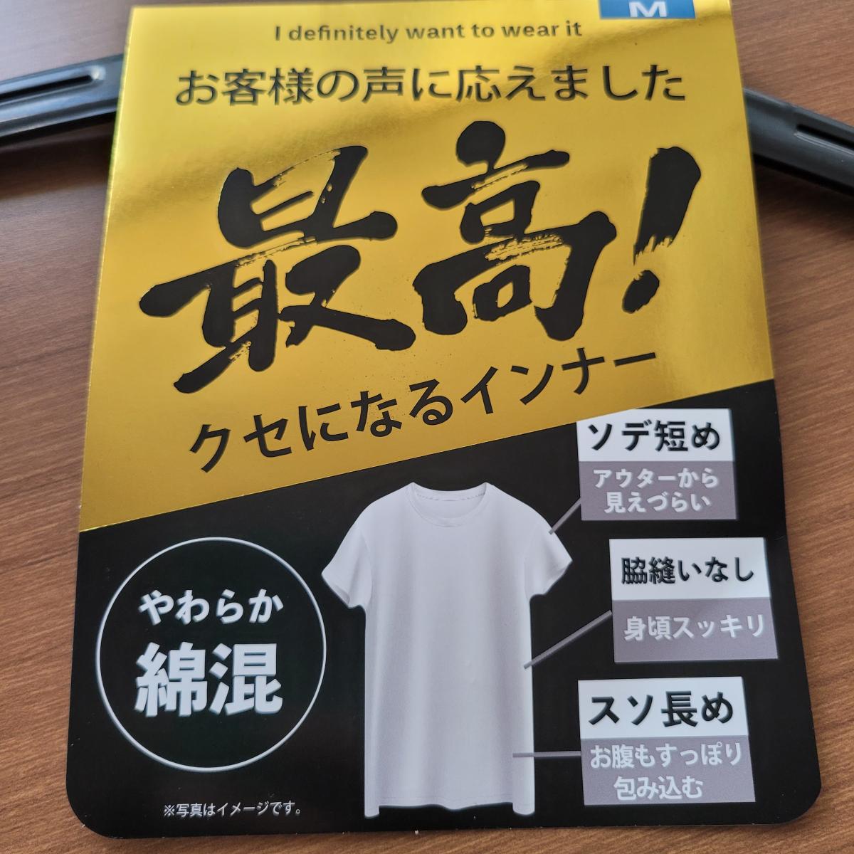 紳士　綿混　袖短め裾長め半袖丸首Tシャツ　オープンハンガー仕様