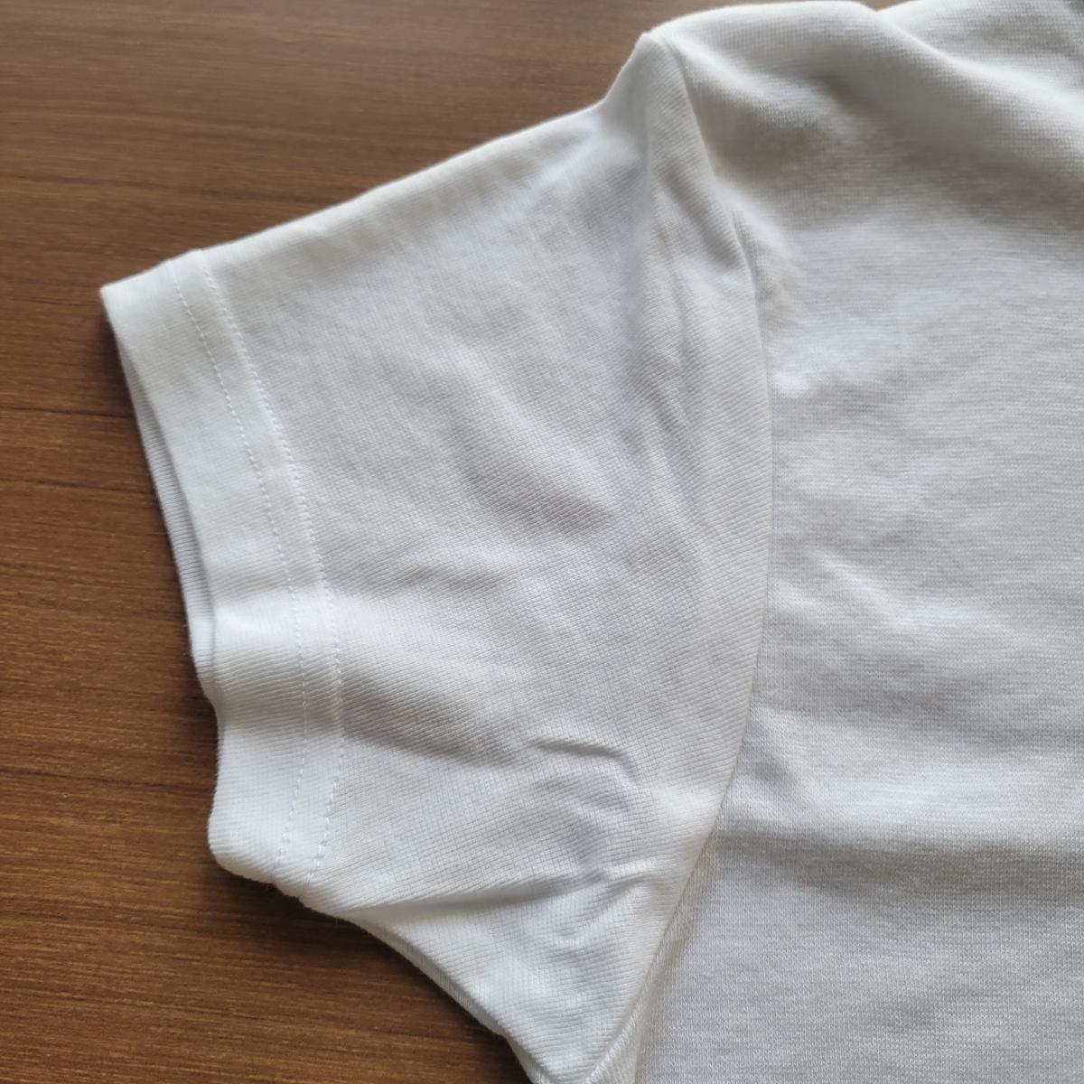 紳士　綿混　袖短め裾長め半袖丸首Tシャツ　オープンハンガー仕様
