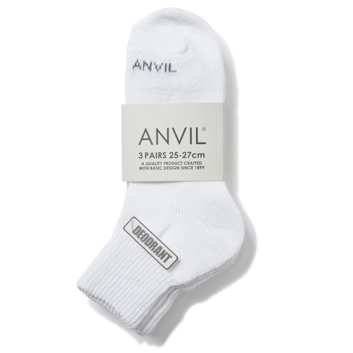 ANVIL 3P SOCKS クオーターホワイト （ANS040-11187）