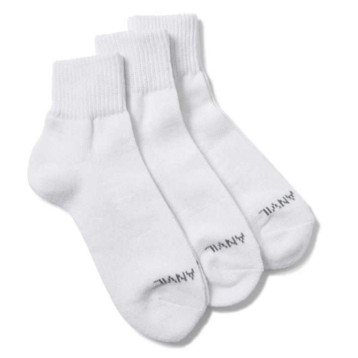 ANVIL 3P SOCKS クオーターホワイト （ANS040-11187）