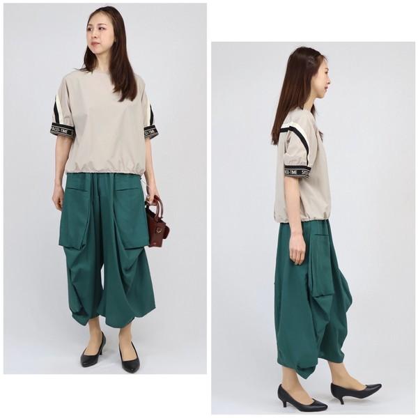 大人気定番　前2つポケ付きサルエルパンツ　ワイドパンツ