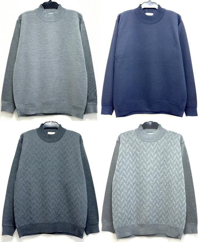 12ゲージ 織柄ハイネックセーター