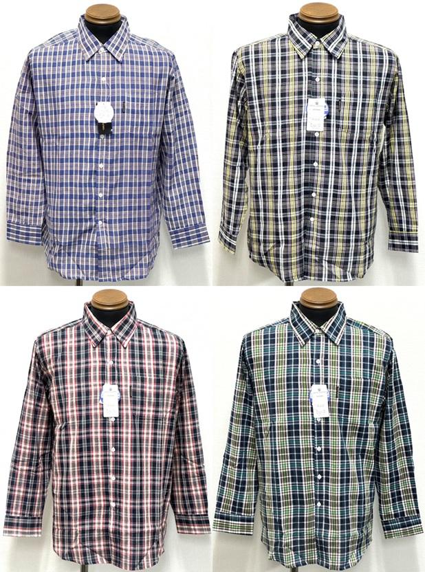 長袖平織シャツ