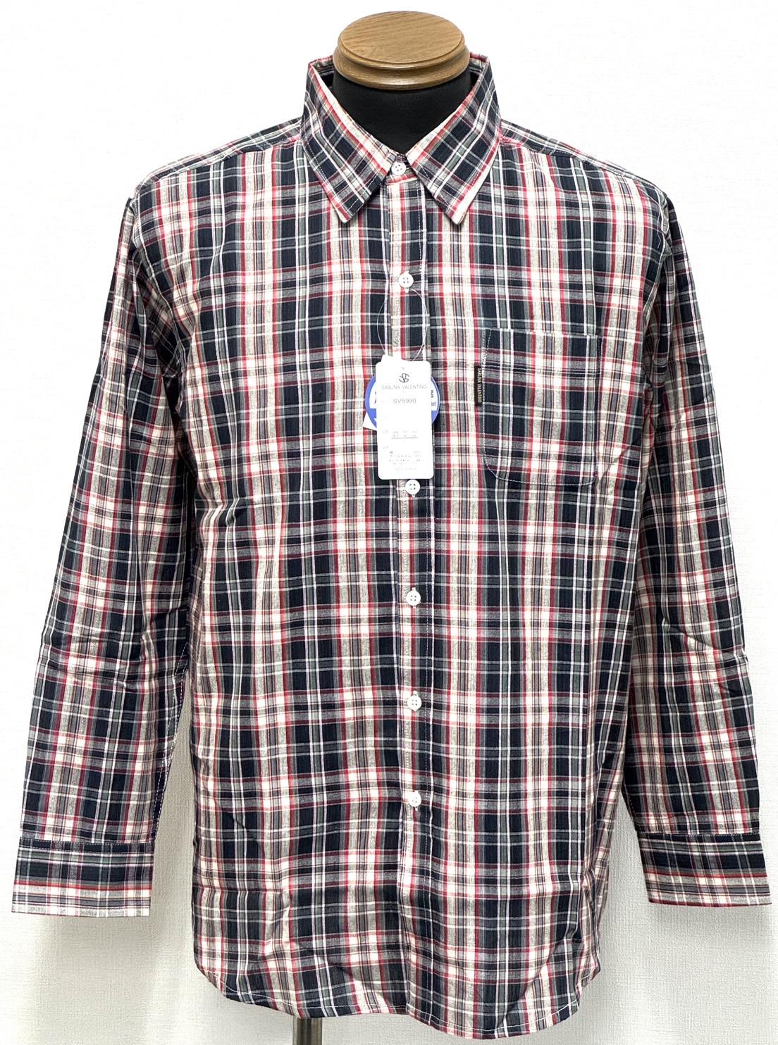 長袖平織シャツ