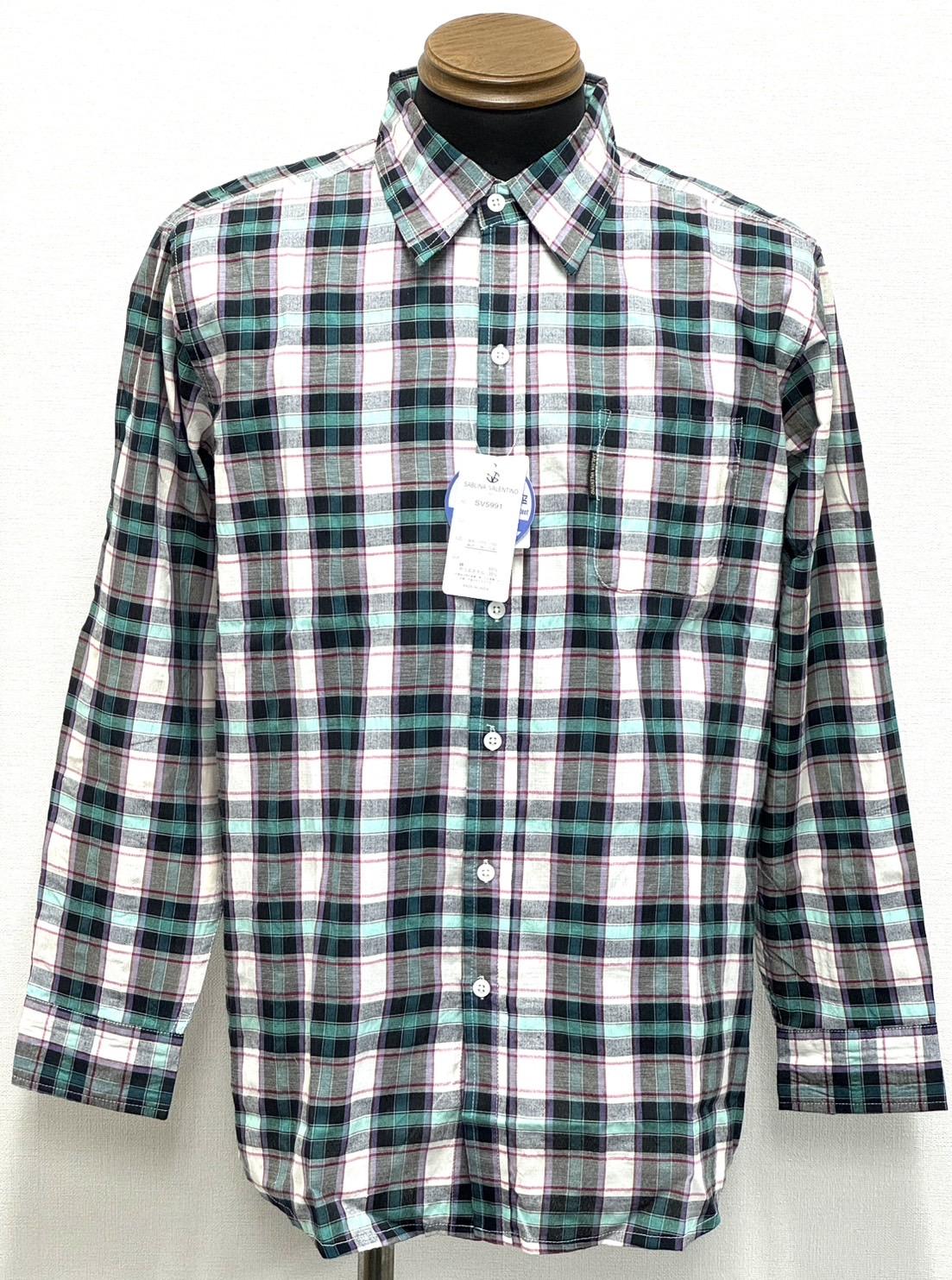 長袖平織シャツ