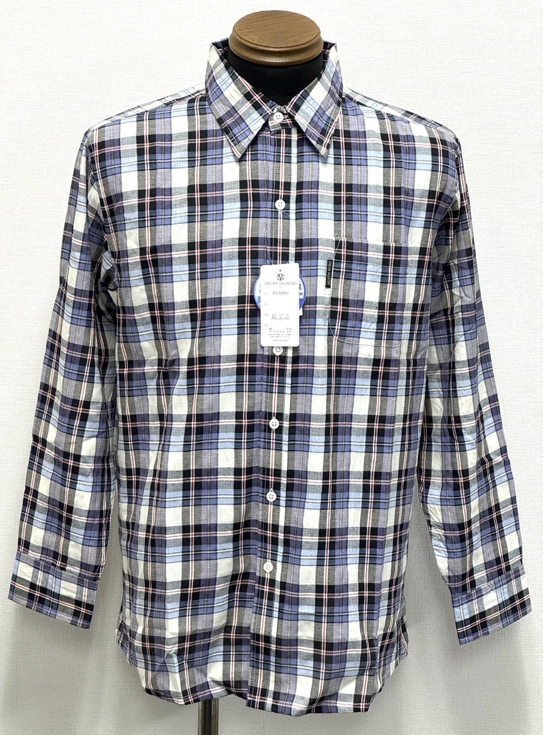 長袖平織シャツ