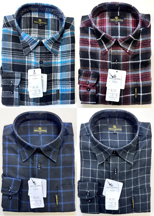 3者混ネルシャツ