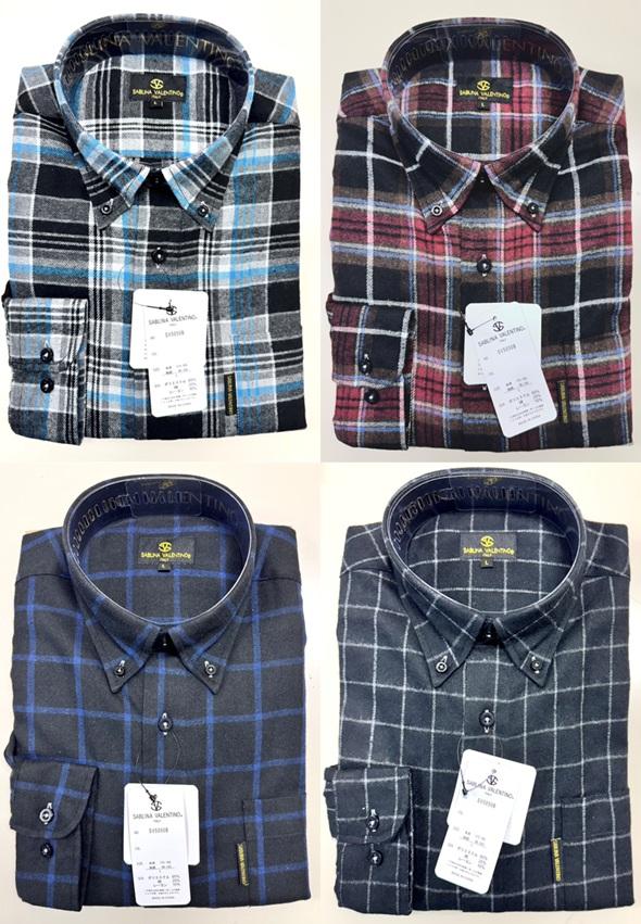 3者混ネルシャツ