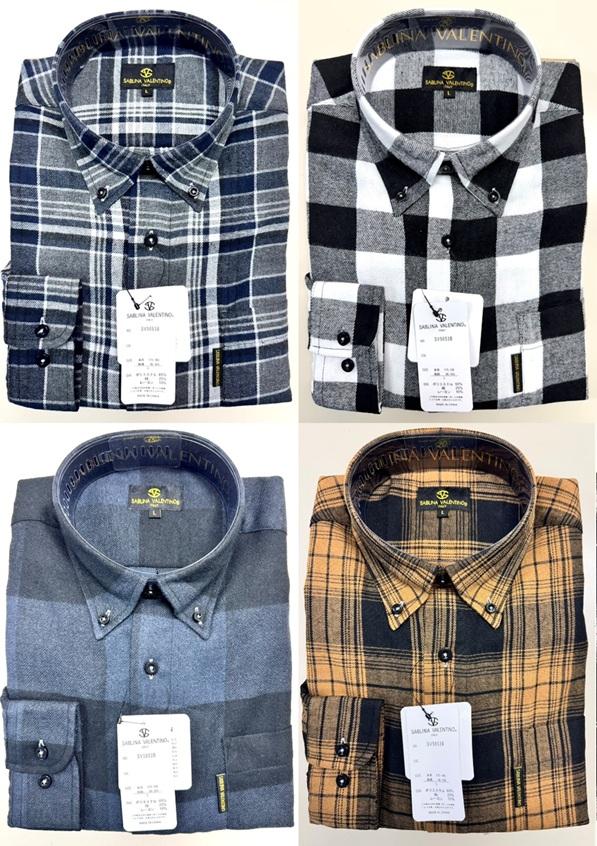 3者混ネルシャツ