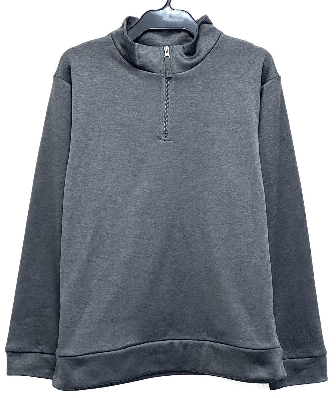 メランジ起毛ハーフZIPトレーナー